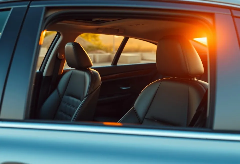The driver's seat of a large saloon with the backrest and lumbar adjustment visible